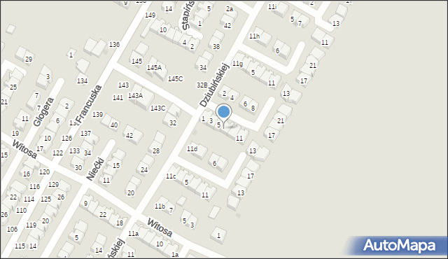 Biała Podlaska, Dąbskiego Jana, 7, mapa Białej Podlaskiej