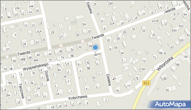 Biała Podlaska, Daleka, 4A, mapa Białej Podlaskiej