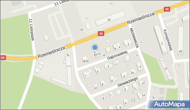 Białobrzegi, Dąbrowskiej Marii, 10, mapa Białobrzegi