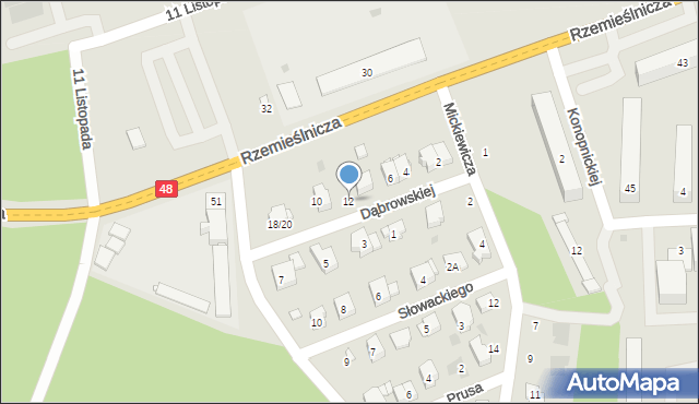 Białobrzegi, Dąbrowskiej Marii, 12, mapa Białobrzegi