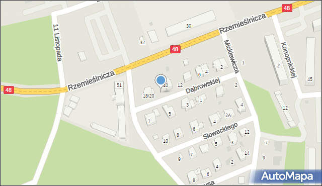 Białobrzegi, Dąbrowskiej Marii, 16, mapa Białobrzegi