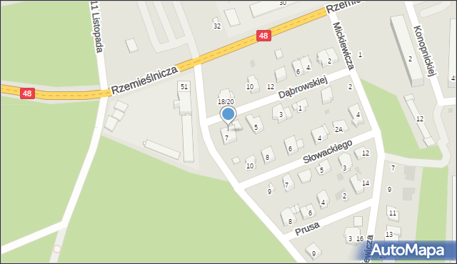 Białobrzegi, Dąbrowskiej Marii, 9, mapa Białobrzegi