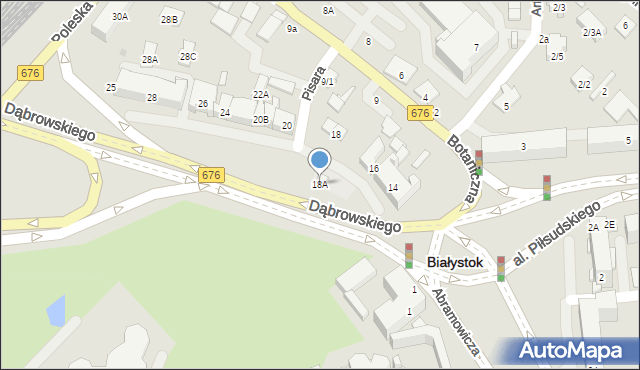 Białystok, Dąbrowskiego Henryka, gen., 18A, mapa Białegostoku