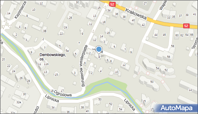 Bielsko-Biała, Dąbka Stanisława, płk., 4, mapa Bielsko-Białej