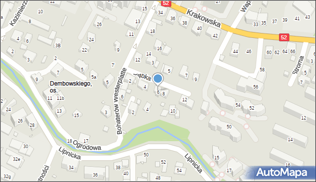 Bielsko-Biała, Dąbka Stanisława, płk., 6, mapa Bielsko-Białej