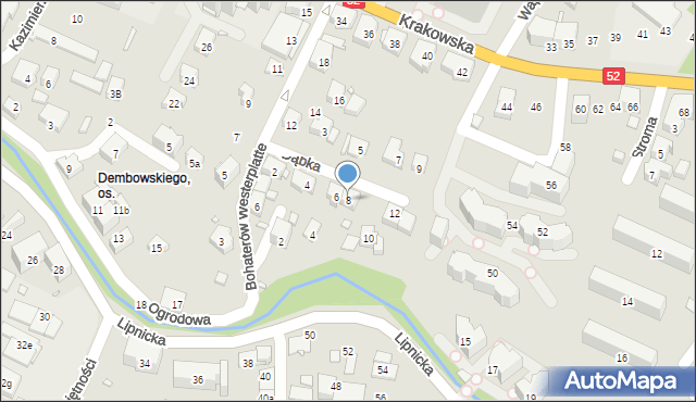 Bielsko-Biała, Dąbka Stanisława, płk., 8, mapa Bielsko-Białej