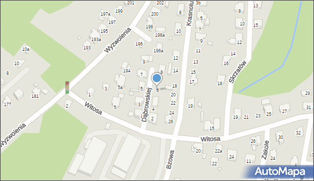 Bielsko-Biała, Dąbrowskiej Marii, 6, mapa Bielsko-Białej