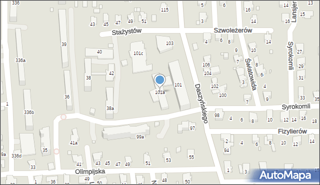 Bielsko-Biała, Daszyńskiego Ignacego, 101a, mapa Bielsko-Białej