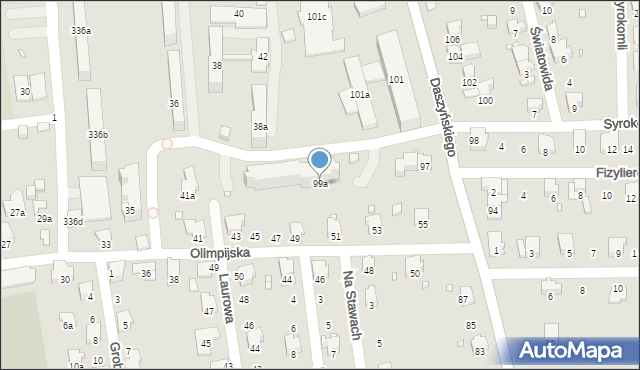 Bielsko-Biała, Daszyńskiego Ignacego, 99a, mapa Bielsko-Białej
