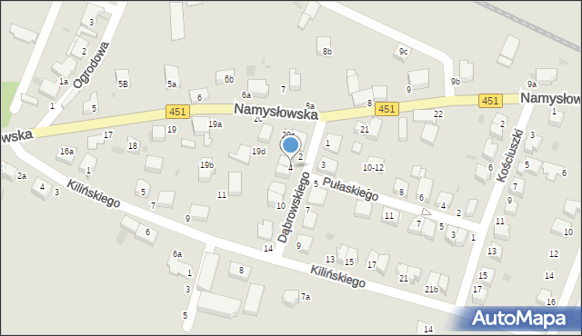 Bierutów, Dąbrowskiego Henryka, gen., 4, mapa Bierutów