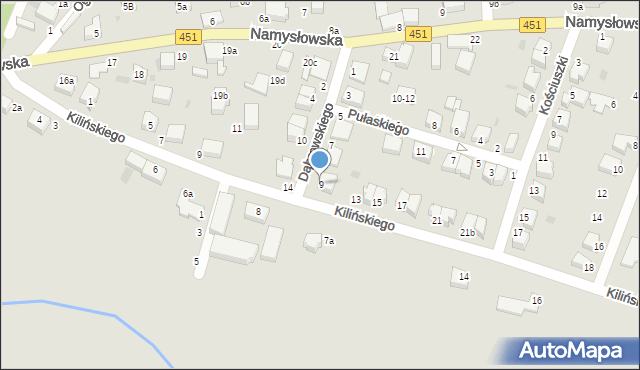 Bierutów, Dąbrowskiego Henryka, gen., 9, mapa Bierutów