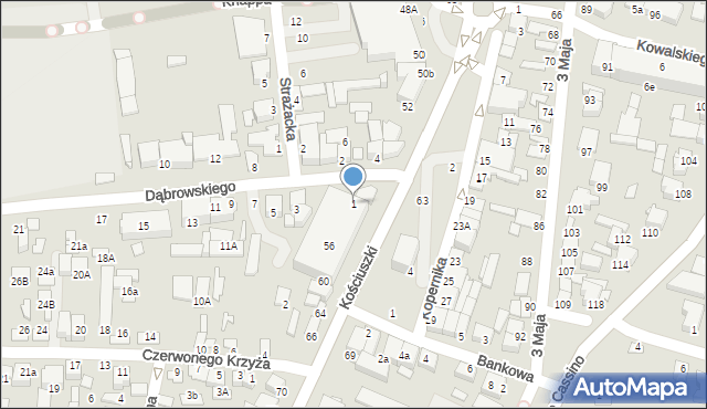 Biłgoraj, Dąbrowskiego Henryka, gen., 1, mapa Biłgoraj