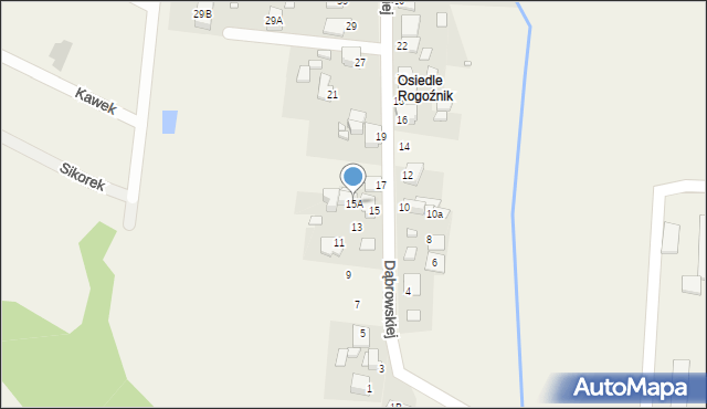 Bobrowniki, Dąbrowskiej Marii, 15A, mapa Bobrowniki