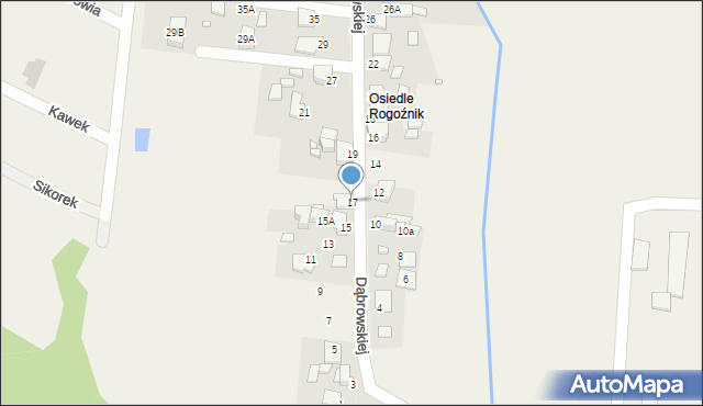 Bobrowniki, Dąbrowskiej Marii, 17, mapa Bobrowniki