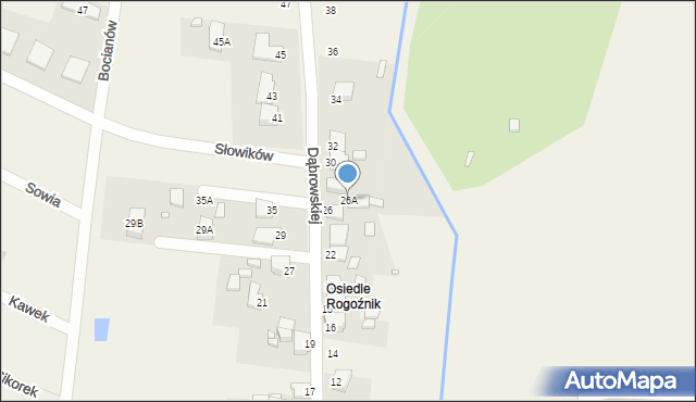 Bobrowniki, Dąbrowskiej Marii, 26A, mapa Bobrowniki