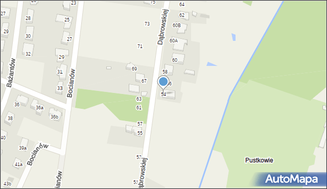 Bobrowniki, Dąbrowskiej Marii, 54, mapa Bobrowniki