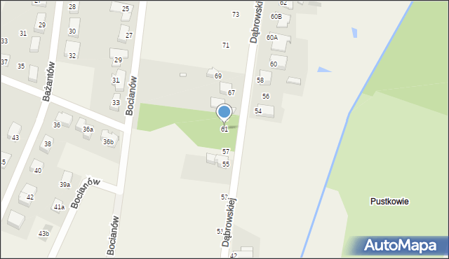 Bobrowniki, Dąbrowskiej Marii, 61, mapa Bobrowniki