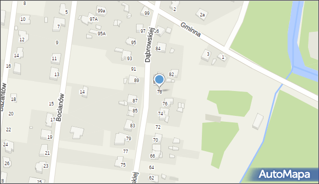 Bobrowniki, Dąbrowskiej Marii, 78, mapa Bobrowniki