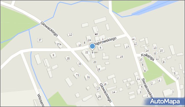Bodzanów, Dąbrowskiego Henryka, gen., 7, mapa Bodzanów