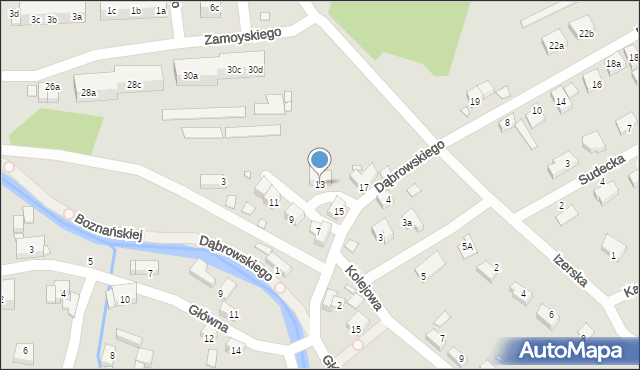 Bogatynia, Dąbrowskiego Henryka, gen., 13, mapa Bogatynia
