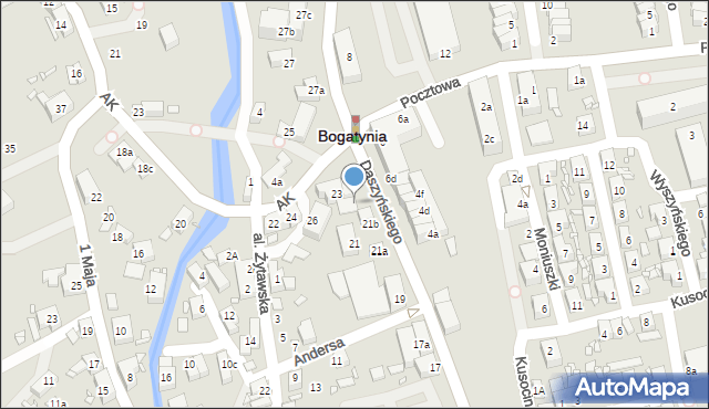 Bogatynia, Daszyńskiego Ignacego, 23A, mapa Bogatynia