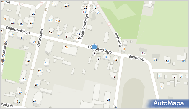 Bojanowo, Dąbrowskiego, 5, mapa Bojanowo