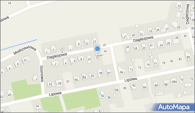 Bolechówko, Daglezjowa, 12, mapa Bolechówko