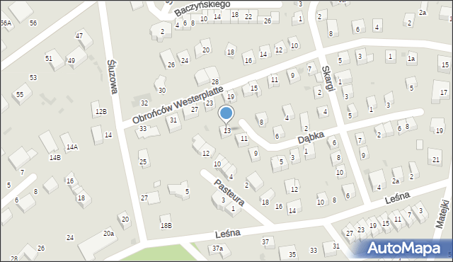 Bolesławiec, Dąbka Stanisława, 13, mapa Bolesławca