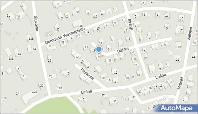 Bolesławiec, Dąbka Stanisława, 9, mapa Bolesławca