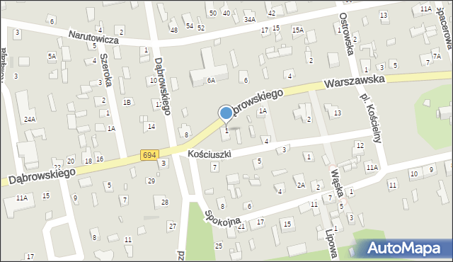 Brok, Dąbrowskiego Jarosława, gen., 1, mapa Brok