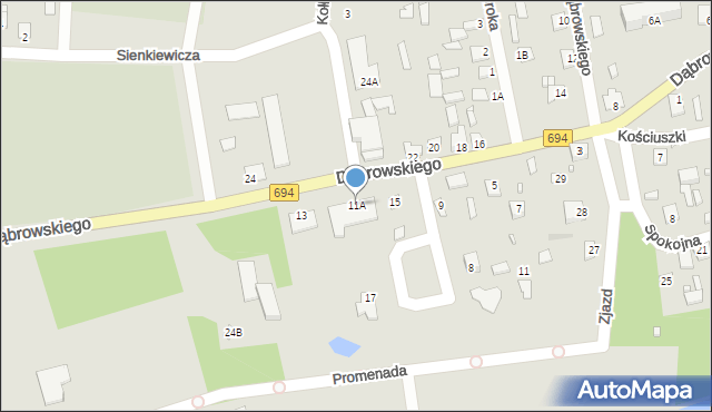 Brok, Dąbrowskiego Jarosława, gen., 11A, mapa Brok