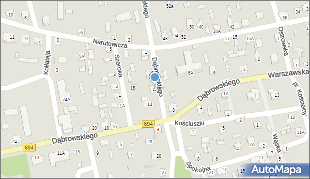 Brok, Dąbrowskiego Jarosława, gen., 12, mapa Brok