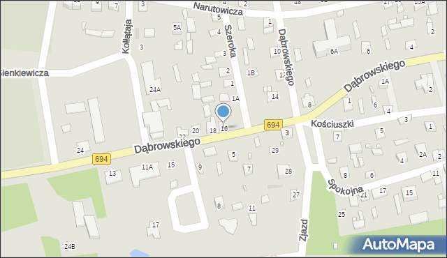 Brok, Dąbrowskiego Jarosława, gen., 16, mapa Brok