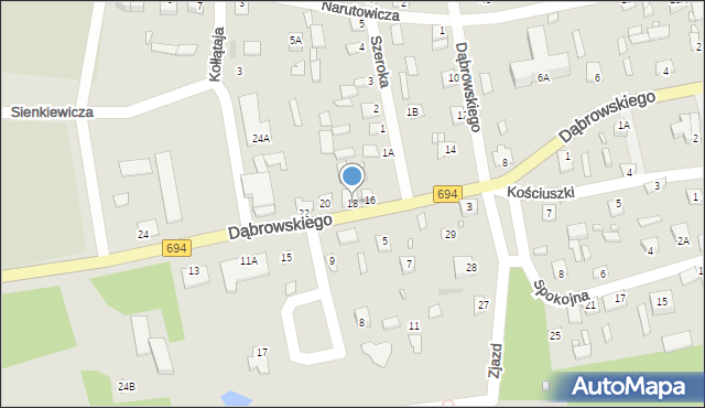 Brok, Dąbrowskiego Jarosława, gen., 18, mapa Brok