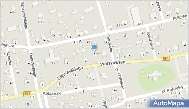 Brok, Dąbrowskiego Jarosława, gen., 2, mapa Brok