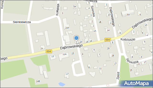 Brok, Dąbrowskiego Jarosława, gen., 22, mapa Brok