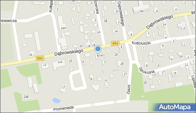 Brok, Dąbrowskiego Jarosława, gen., 5, mapa Brok