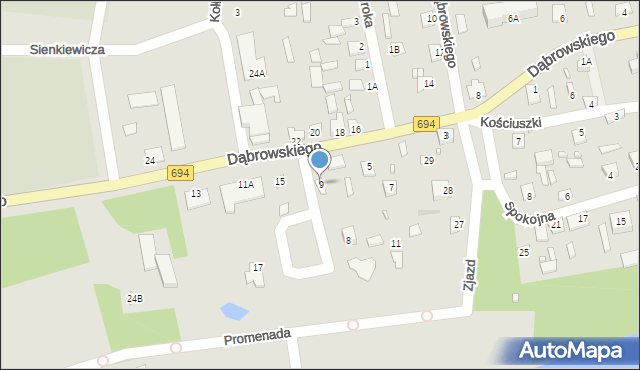 Brok, Dąbrowskiego Jarosława, gen., 9, mapa Brok