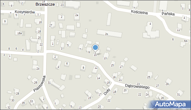 Brzeszcze, Dąbrowskiego, 11, mapa Brzeszcze