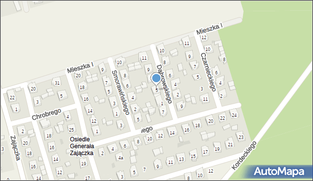 Brzeziny, Dąbrowskiego Henryka, gen., 5, mapa Brzeziny