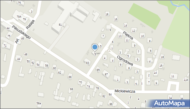 Bychawa, Dąbrowskiego Jarosława, gen., 3, mapa Bychawa
