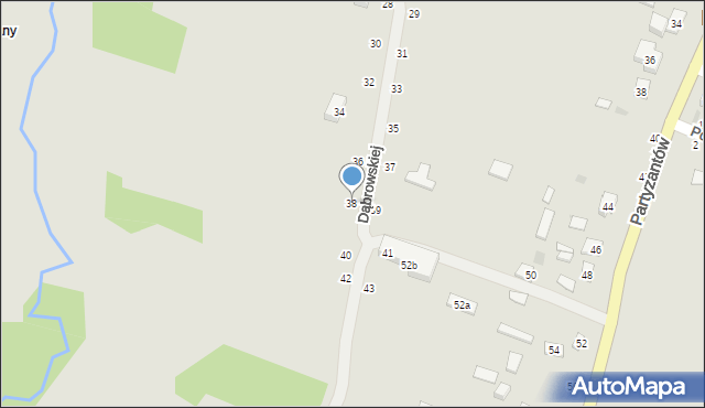 Bychawa, Dąbrowskiej Marii, 38, mapa Bychawa