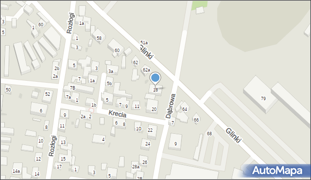Bydgoszcz, Dąbrowa, 18, mapa Bydgoszczy