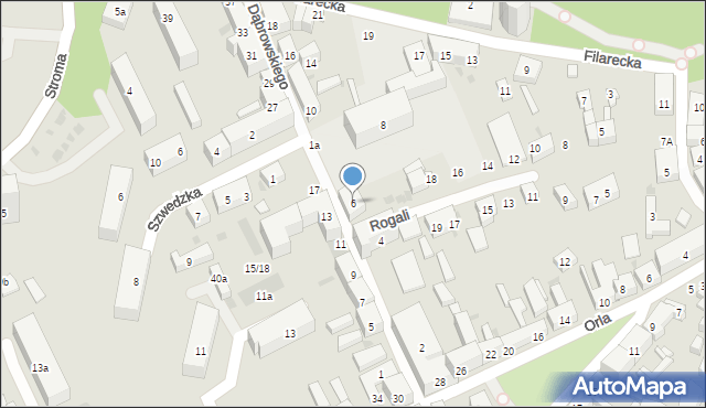 Bydgoszcz, Dąbrowskiego Henryka, gen., 6, mapa Bydgoszczy