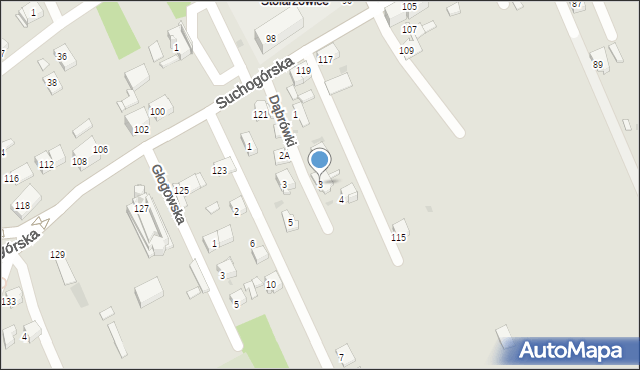 Bytom, Dąbrówki, 3, mapa Bytomia