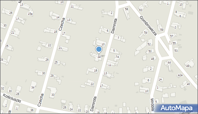 Bytom, Damrota Konstantego, 14, mapa Bytomia