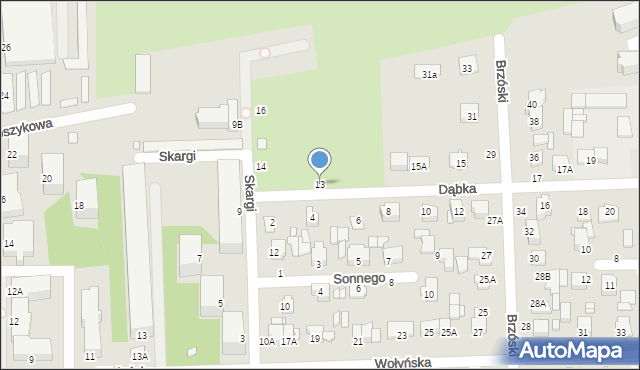 Chełm, Dąbka Stanisława, płk., 13, mapa Chełma