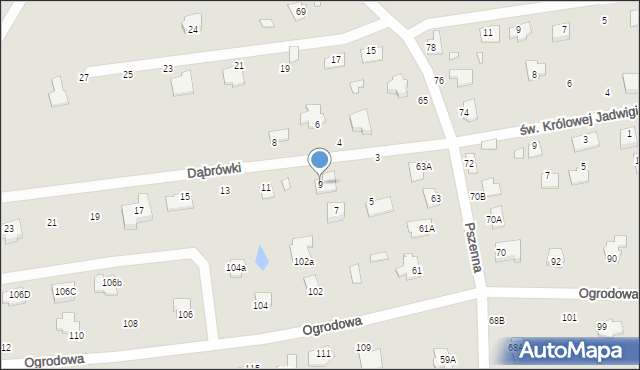 Chełm, Dąbrówki, 9, mapa Chełma