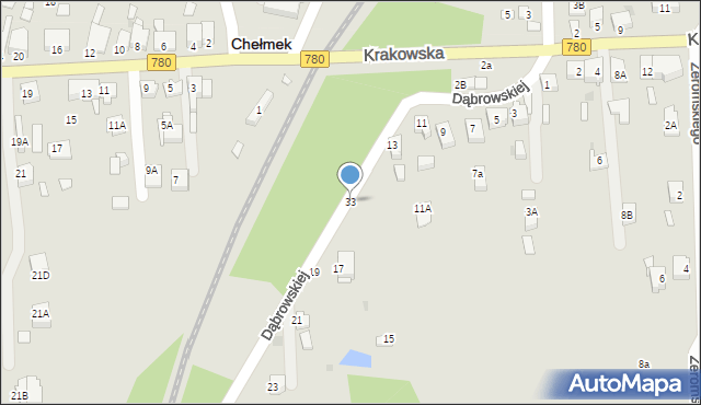 Chełmek, Dąbrowskiej Marii, 33, mapa Chełmek