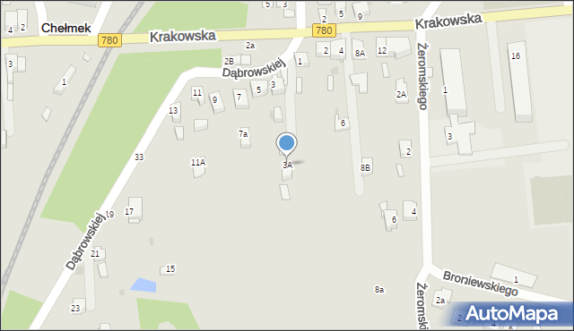 Chełmek, Dąbrowskiej Marii, 3A, mapa Chełmek